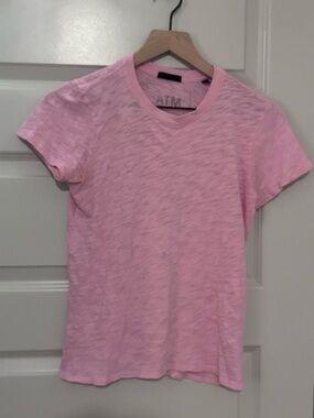ATM Anthony Thomas Melillo Light Pink Ribbed Crewneck Tee